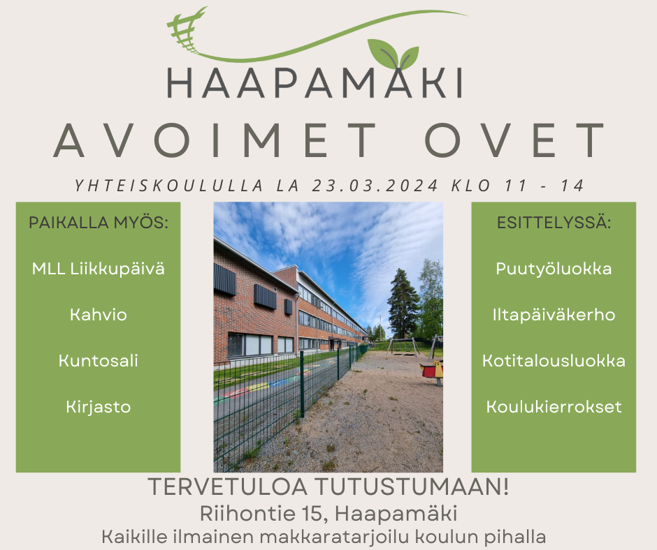 Haapamäki Avoimet ovet mainos